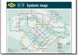 Singapore MRT & LRT train / rail map